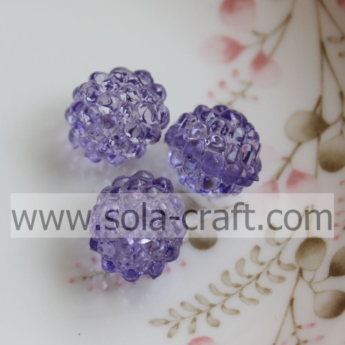 Perline di bacca di cristallo acrilico di colore viola di moda 12x14MM per gioielli