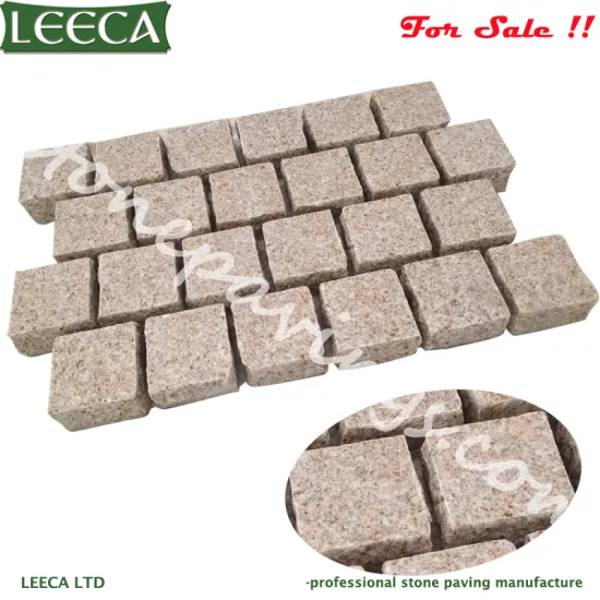 Yellow interlock paver stone for garden walkway