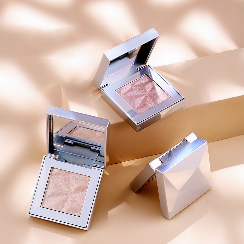 Maquiagem Highlighter Powder Make-up Cosmetic Highlighter Makeup for Private Label Laser Silver Color Palette Custom Logo