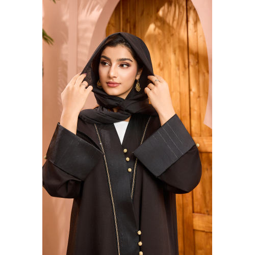 تریم نقره ای مشکی مدرن Abaya
