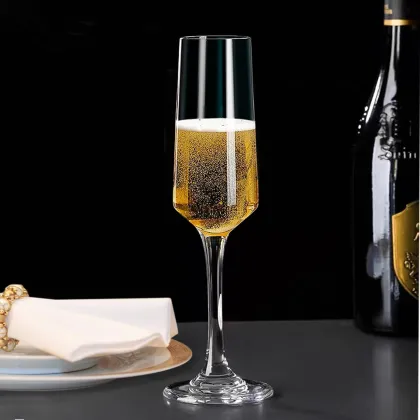 His and Hers Champagne Flute Set - Wedding Day Toasting Glasses