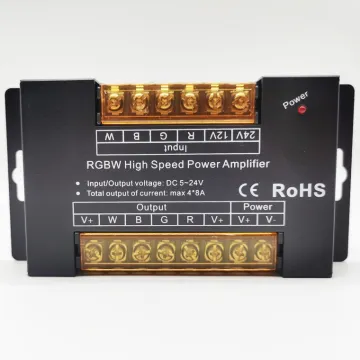 4 Channel RGBW PWM DC5-24V Iron Shell High Speed Power Repeater Signal Amplifier Controller for LED Strip