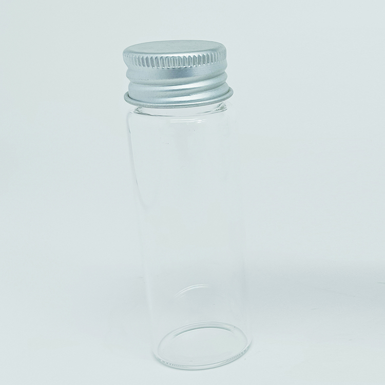 Tubi di prova in vetro borosilicato con tappo a vite in alluminio