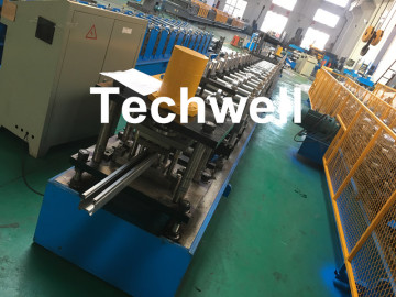 GCr15 Steel Roller Guide Rail Cold Roll Forming Machine With Chain Of Transmission, Hydraulic Cutting Device