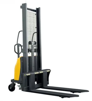 semi electric straddle stacker