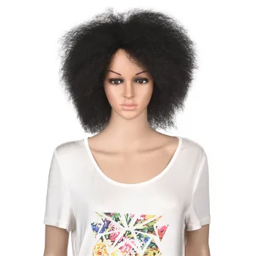 Hot Selling Synthetic Afro Wig for Black Women African  Yaki Short Straight Wig Cosplay Hair