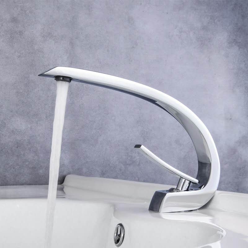 위생 도자기 뜨거운 차가운 황동 크롬 단일 핸들 욕실 세면대 탭 수도꼭지