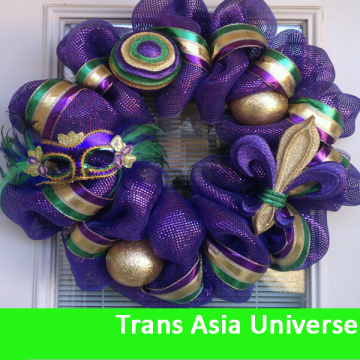 High Quality Cheap 12'' Mardi Gras wreaths