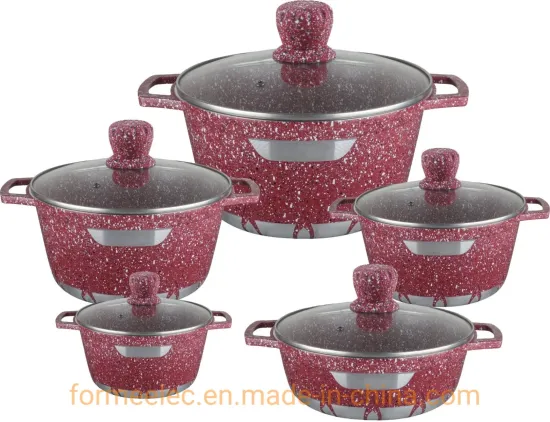 Kitchenware Granite Cookware Set Aluminum 10 Pieces Casserole Set