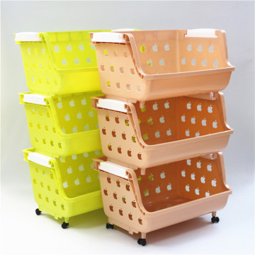 Plastic Kitchen Refrigerator Fridge Storage Rack Handled Collecting Box Basket Fruit Eggs Organiser