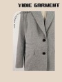 Doubel Basted Manga Longa de Linen Suit Blazer