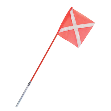 Safety Fiberglass Flag Pole with Reflective Warning Flag for Mining Cars