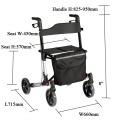 Mobility Rollator Walker Aluminum 4 wheels folding lightweight rollator walker Supplier