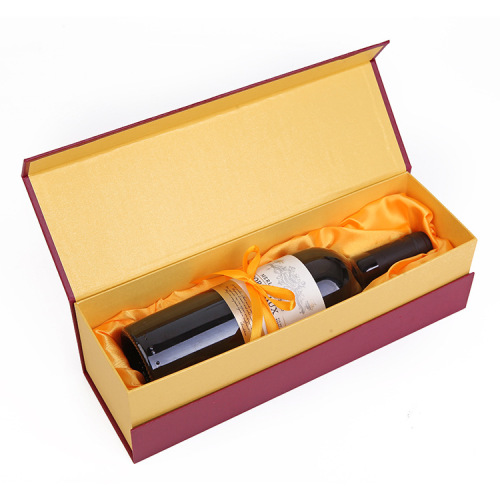 Single Wine Bottle Packaging Custom Magnetic Red Box