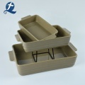 New design rectangular baking custom ceramic bakeware pan