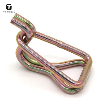 2 Pack 50mm Swan Hook Double J Hook Forged Steel Keeper for Ratchet Tie Down Straps