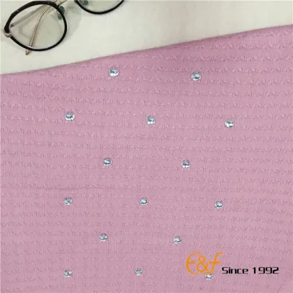 Cable-knit Low Round Collar Graceful Sweater with Crystal