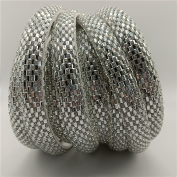Customizable Semicircular Crystal Cord Tube Rhinestone Adhesive Trim for Shoe Decoration