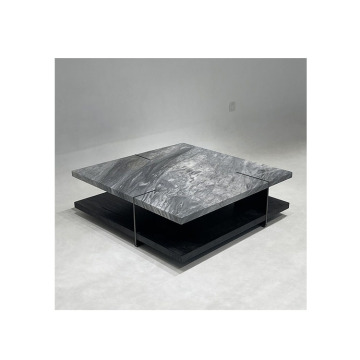 Modern Rectangle Solid Wood or Marble Coffee Table for Living Room