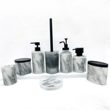 Marble pattern bath set glass bottle