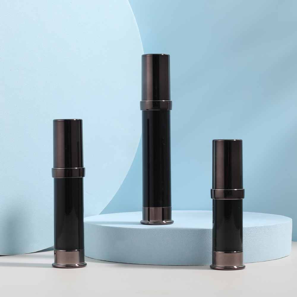Small Black Airless Vacuum Pump Bottle for Cosmetics