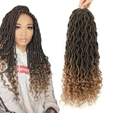 Hot sell faux locs afro faux locs braids hair extension  goddess faux locs with curly ends
