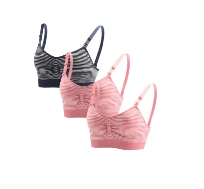 Wholesale Pregnant Women Striped Push-Up Bra - Free Samples, Seamless, Adjustable, Feeding Bra