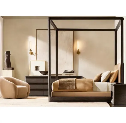 French Luxury Modern Oak Ligne 9-Drawer Dresser for Bedroom and Living Room