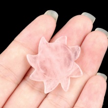 Rose Quartz 28MM Sun Ornament for Home Decoration Handmade Craved Stone Solar