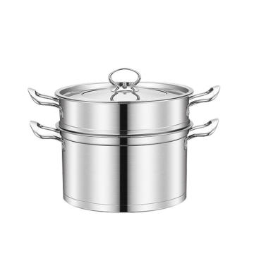 Portable 2-Layer Stainless Steel Multi-Function Steamer Pot with Handles