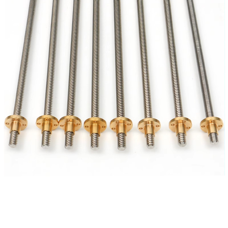 Stainless Steel TR8 T5 T6 T8 T10 T12 3D Printer Trapezoidal Screw Lead Screw with Brass Nut