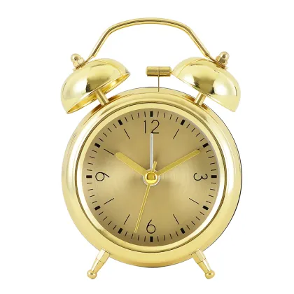 3" Electroplated Twin Bell Alarm Clock Gold Silver