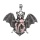 Rhodochrosite 13X18mm Cabs Antique Silver Alloy Antique Silver Alloy Bat Pendant Necklace 45cm Black Cord