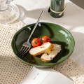 Zielony ceramiczny zestaw obiadowy porcelanowy zastawa stołowa luksusowe cienkie luksusowe lakiery stołowe zestaw ceramiczny