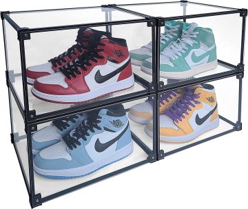 Stackable LED Light Plastic Control Shoes Storage