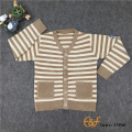 Zweifarbige Streifen Langarm Strickjacke Pullover für Kinder