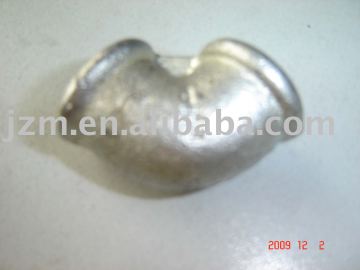 ISO hot dipped galvanized gi pipe fitting elbow beaded with ribs