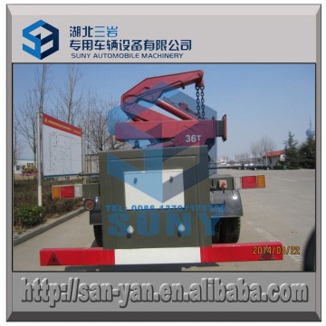 20ft container Tri axles hydraulic side crane lifting loaded container semi trailer