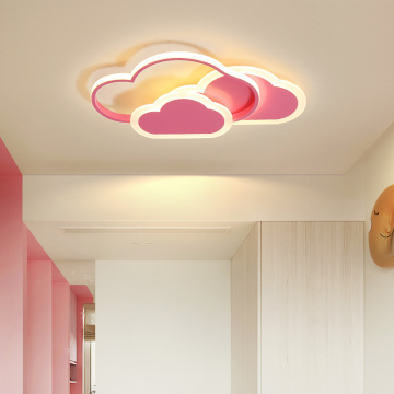 Scandinavian Style Pink LED Ceiling Lamp for Children's Bedrooms
