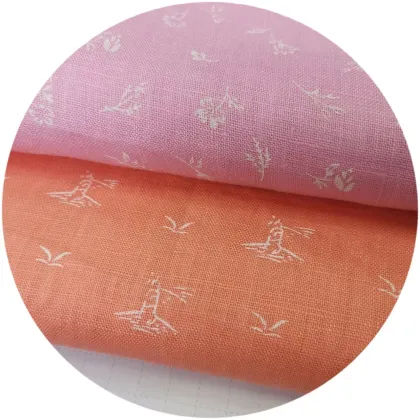 Linen Printed Fabric for Dresses, Bags, and Home Textiles