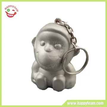 Pu Foam Monkey Animal Keychain Stress Ball Promotional Gift