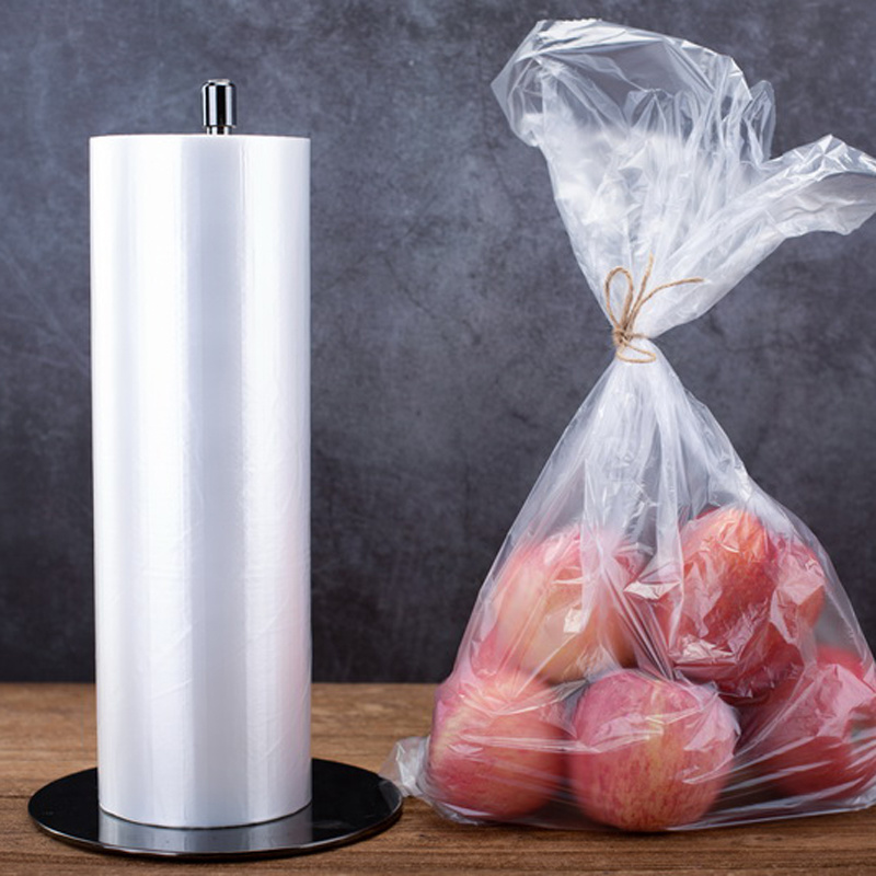 PE Material Transparent Fruit Vegetable Clear Plastic Shopping Bag on Roll for Supermarket