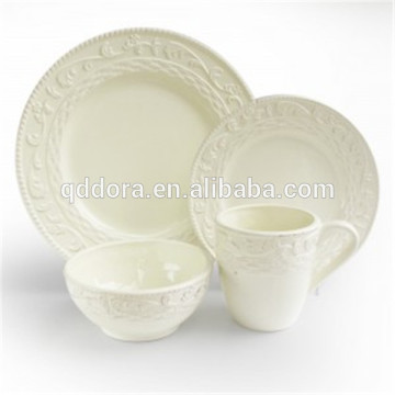 A level embossed porcelain dinnerware,dinnerware made in china,royal porcelain dinnerware