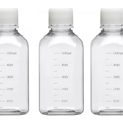 Transparent PET Cell Culture Serum Medium Reagent Bottles - 30ml to 1000ml