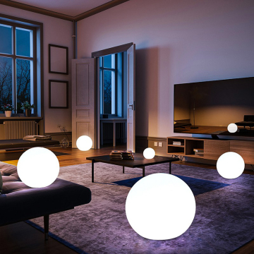 Wireable and Rechargeable Variable Light RGB Ball Floor Lamp for Hotel Living Room Decoration