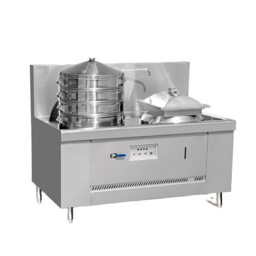 Commercial Stainless Steel Gas Work Food Steamer with 2-Burner
