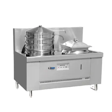 Commercial Stainless Steel Gas Work Food Steamer With 2-Burner
