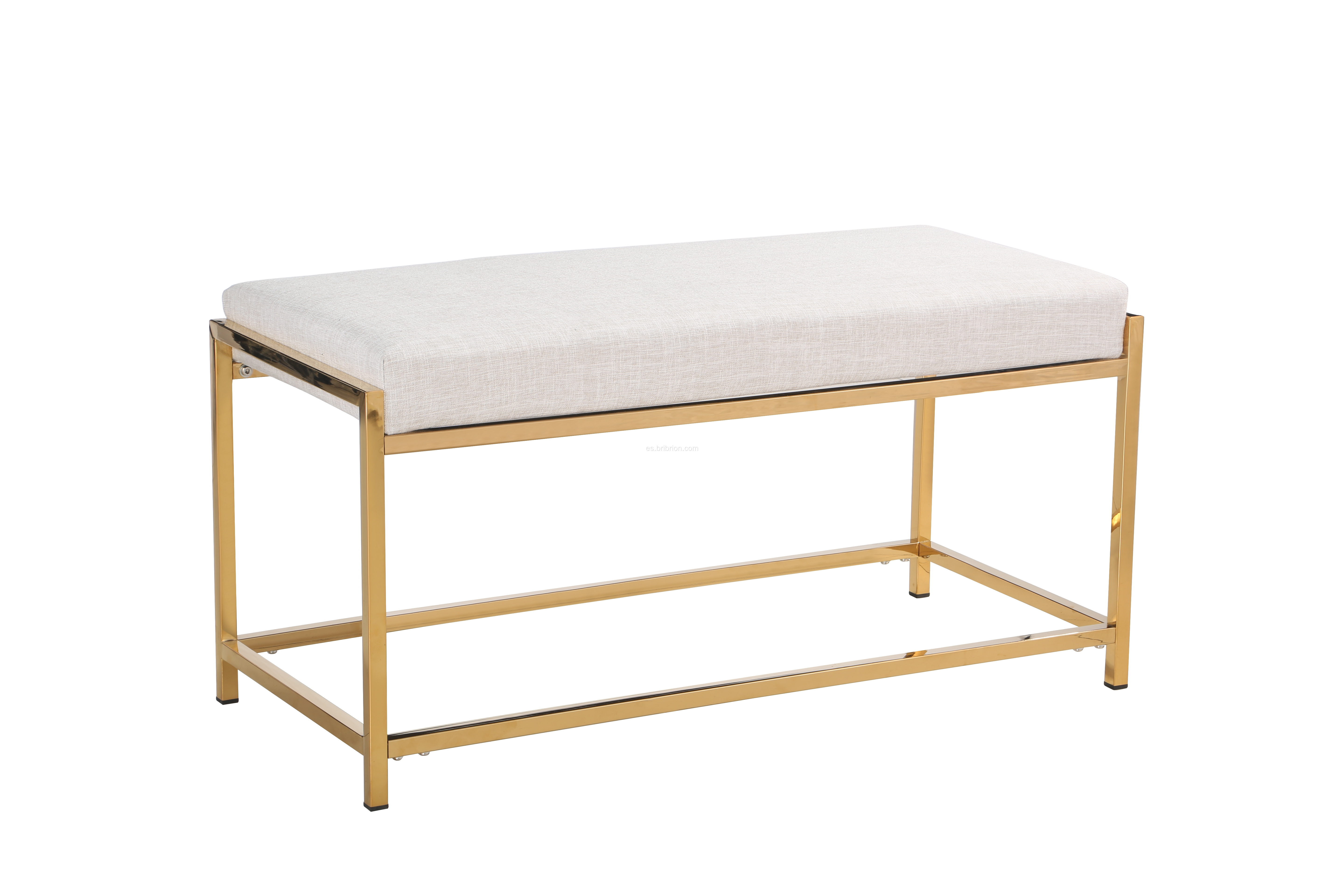 Luxurious Tapsteted Bench con patas de acero inoxidable dorado