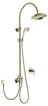 Classic Zirconium Gold Brass Shower Set