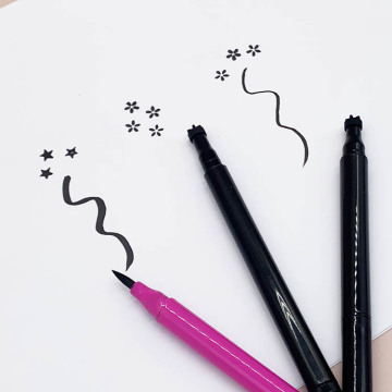 Wholesale Dual-Ended Black Eyeliner Stamp - Flower, Star, Heart Designs